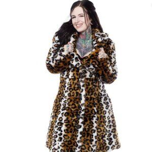 NWT Sourpuss Harlow Leopard Fur Coat